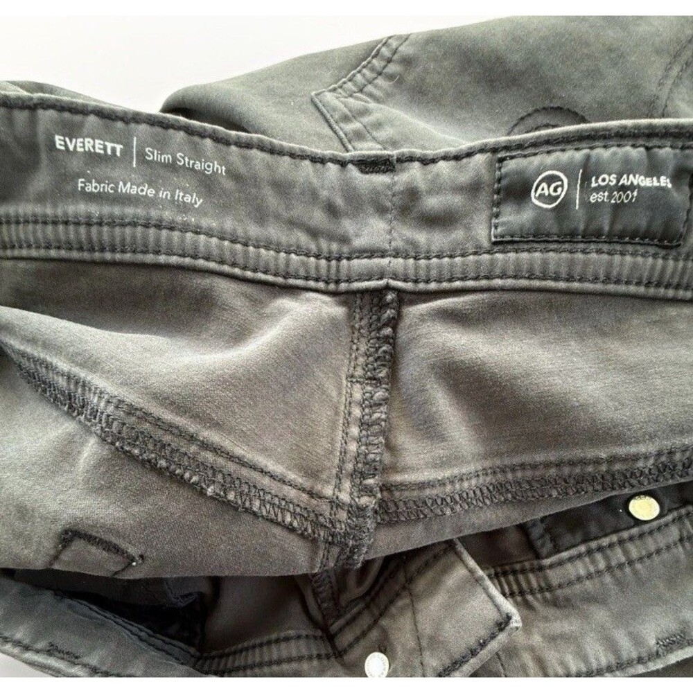 AG Adriano Goldschmied Pants Mens 36x30 Charcoal Gray The Everett Slim Straight - Picture 7 of 15